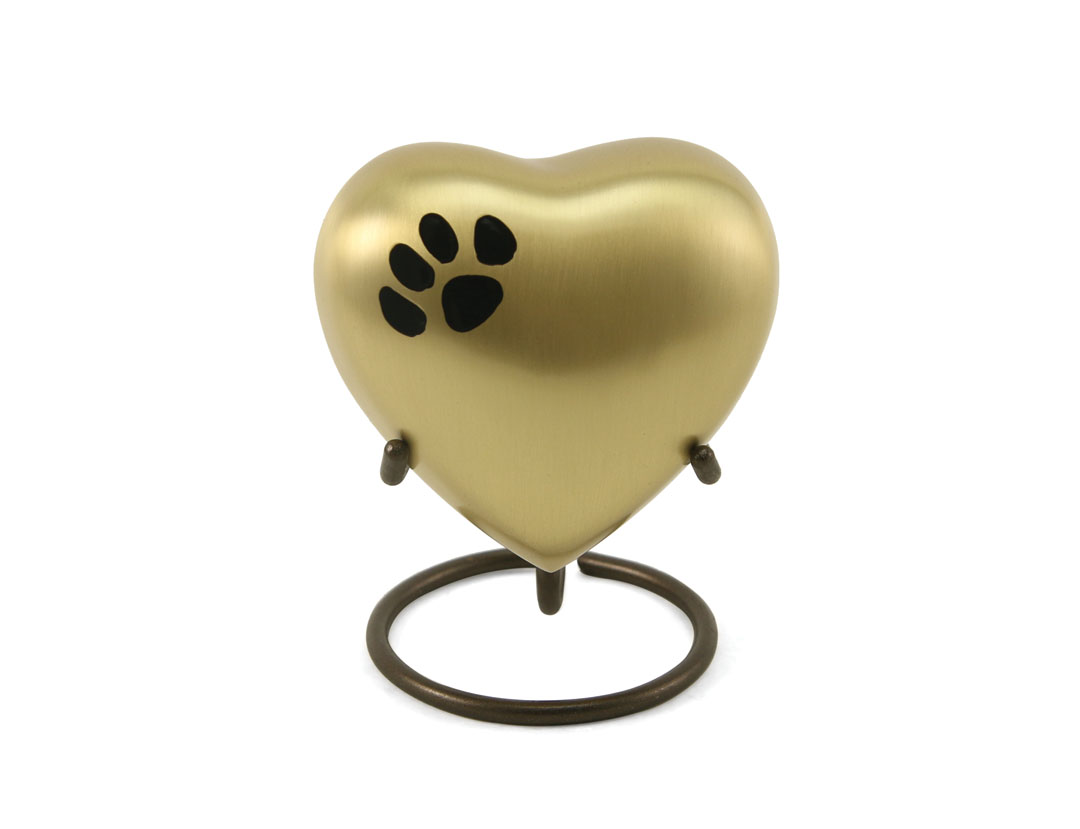 Keepsake Heart- Classic Single Paw Bronze Image