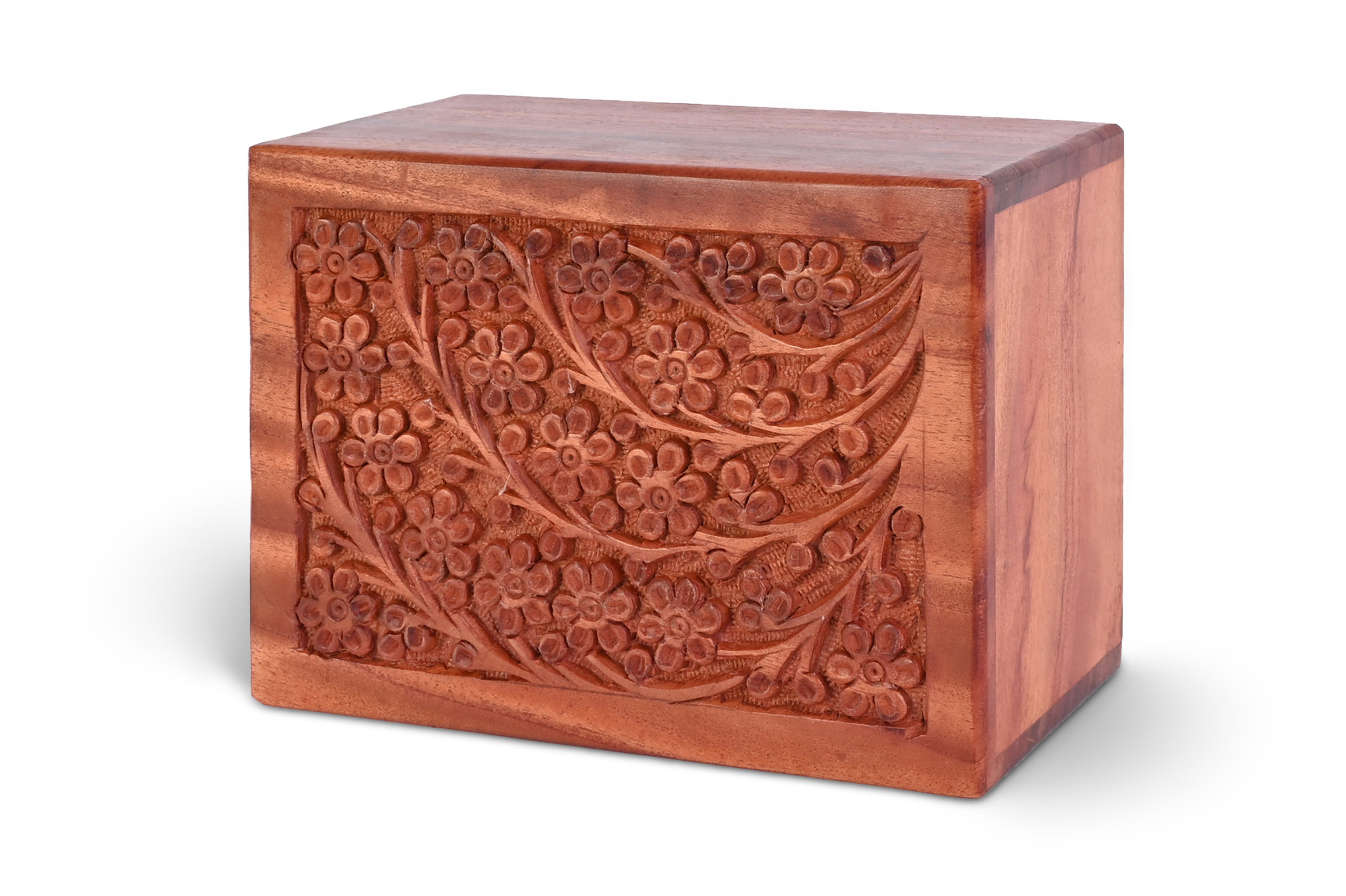 Hand-Carved Wood Urn Image