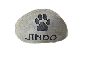 River Rock Marker with Custom Paw Print Image