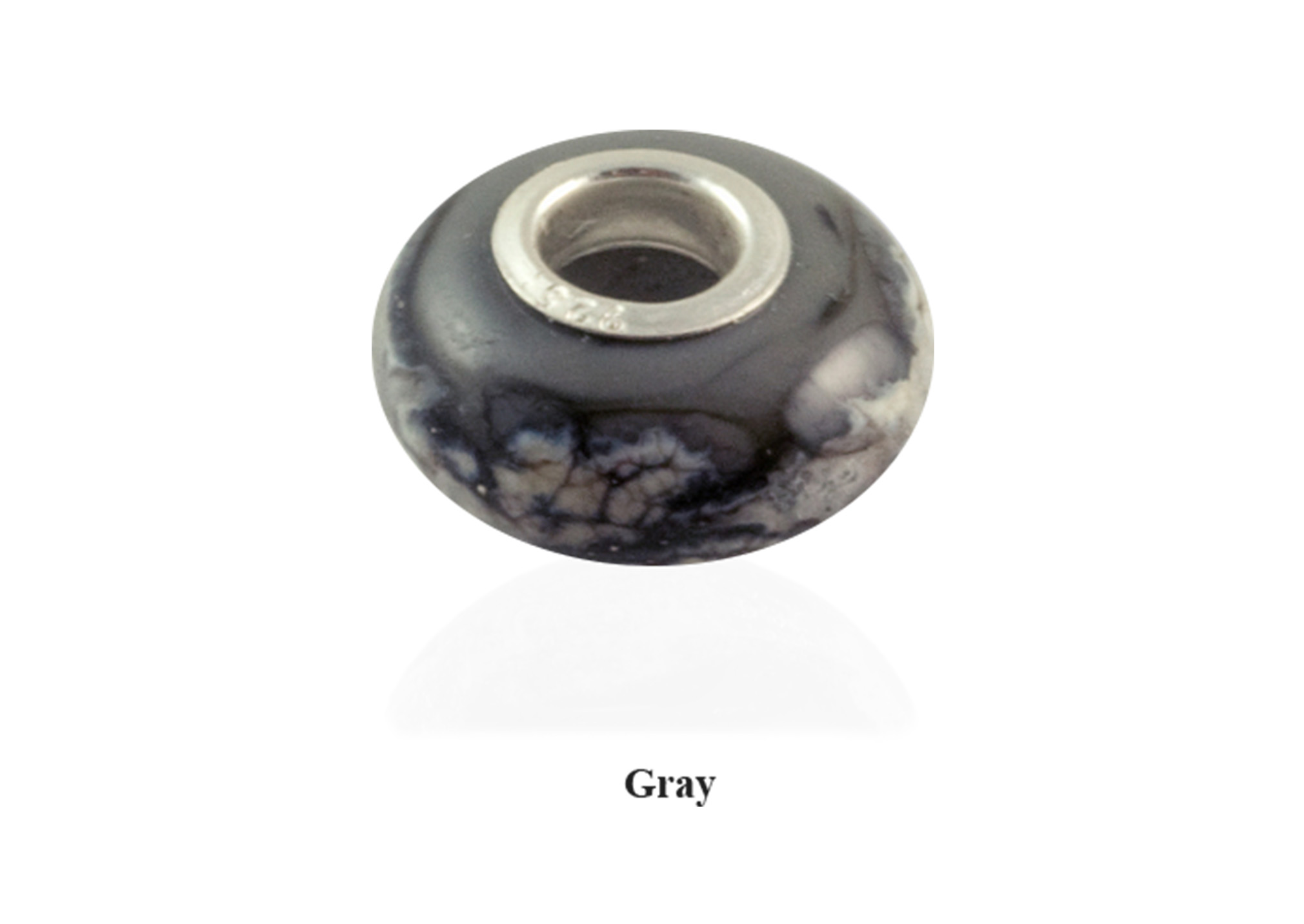 Glass Memory Bead - Gray Image