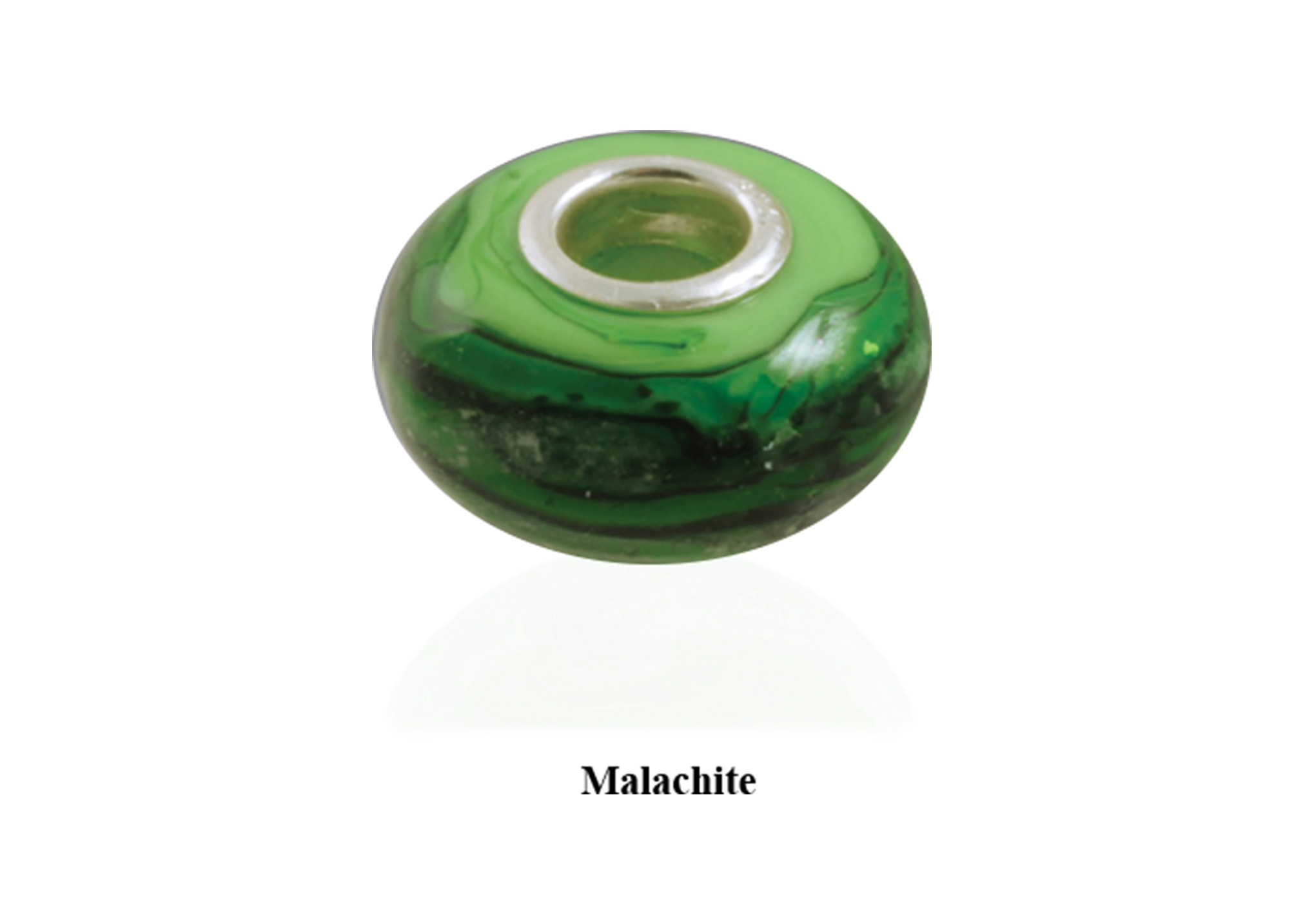 Glass Memory Bead - Malachite Image