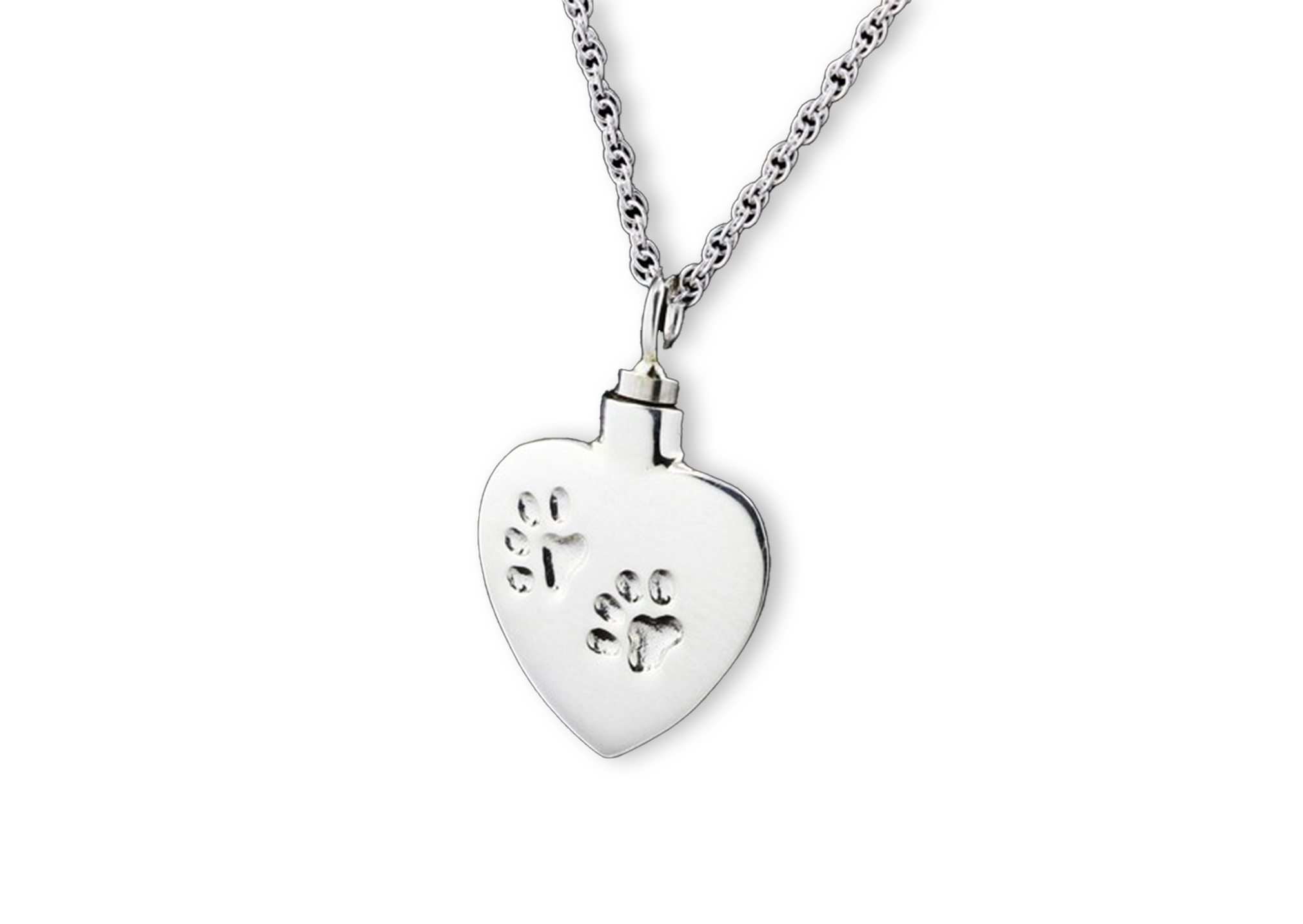 Stamped Heart With Paws Necklace Image